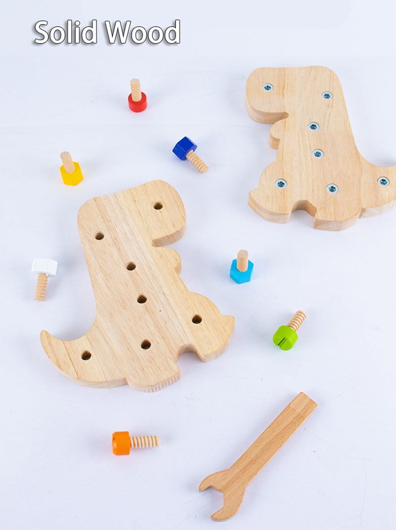 Houten dino bouwset kind | Educatief speelgoed 2+ jaar