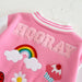 Baseball Jas - Asmara Unisex, Blauw/Roze, Katoen, Maat 0-3 jaar-More For Mini