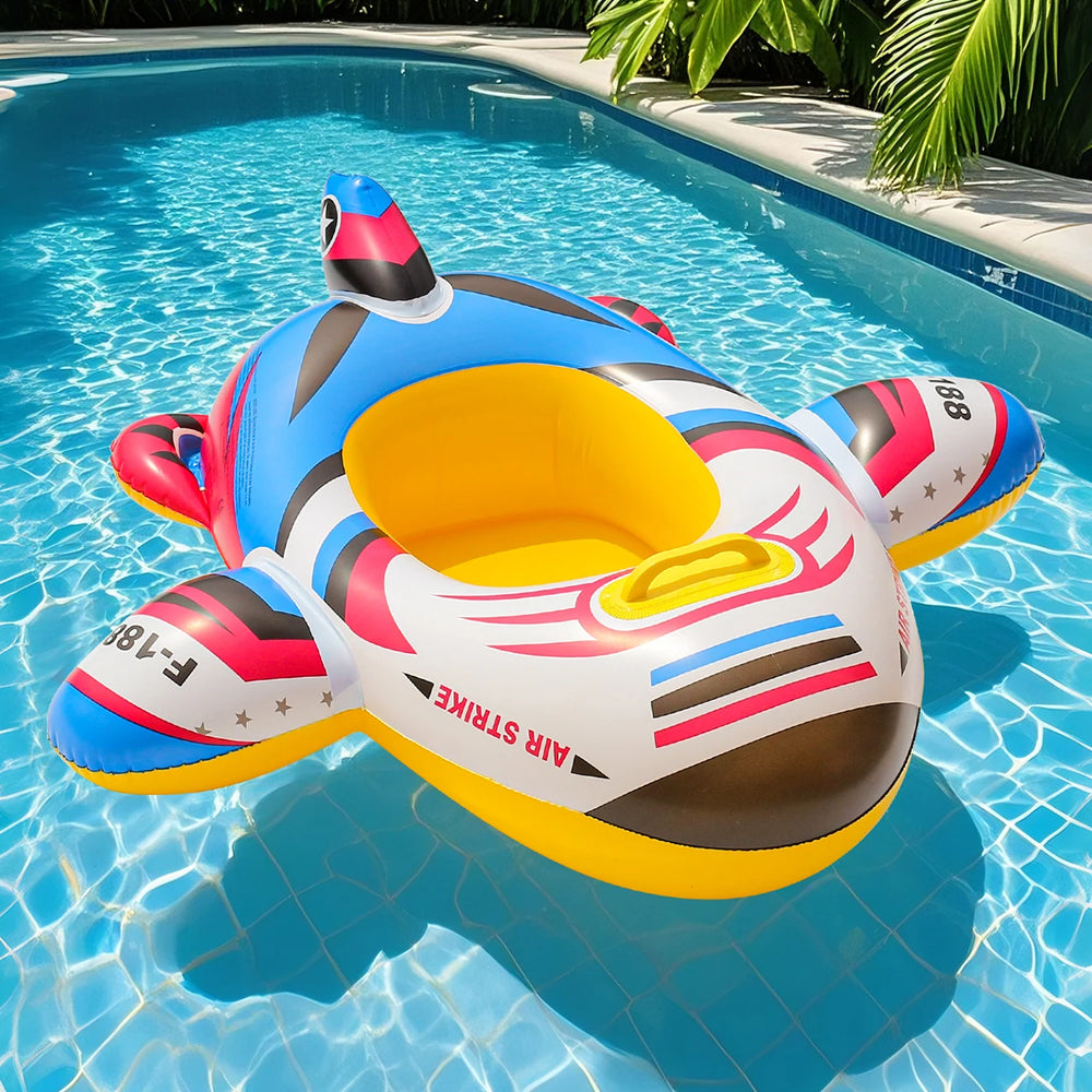 Vliegtuig Zwemband Kinderen – Opblaasbare Pool Float met Handgrepen