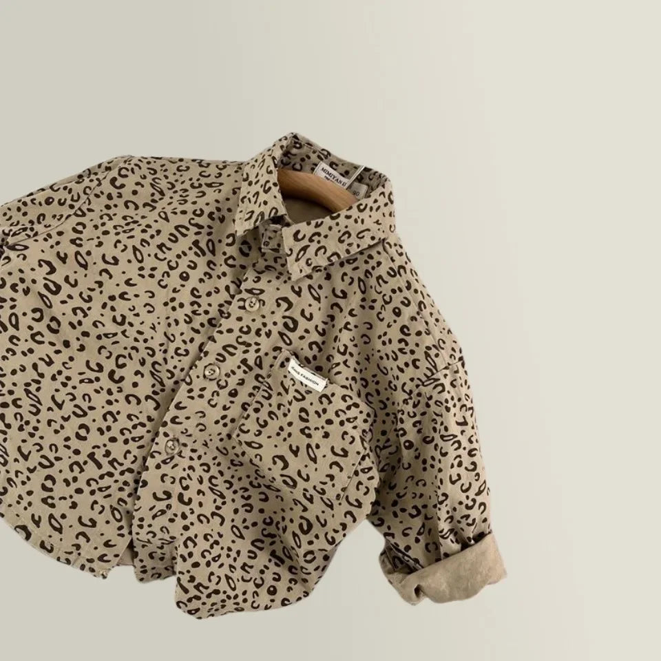 LeopardStyle Kinder Overhemd Unisex | Luipaard Print Shirt van Katoen | 2–10 Jaar | Stoer & Ademend | Casual Kinderblouse