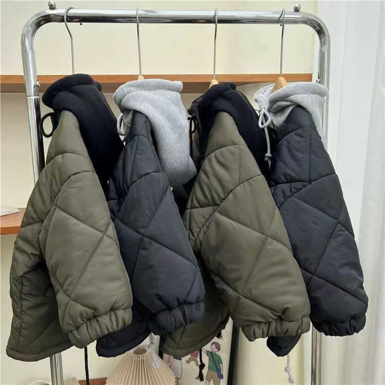 Gewatteerde Hoodie Jas - CozyShield Unisex, Blauw/Groen, Katoen, 0-6 Jaar