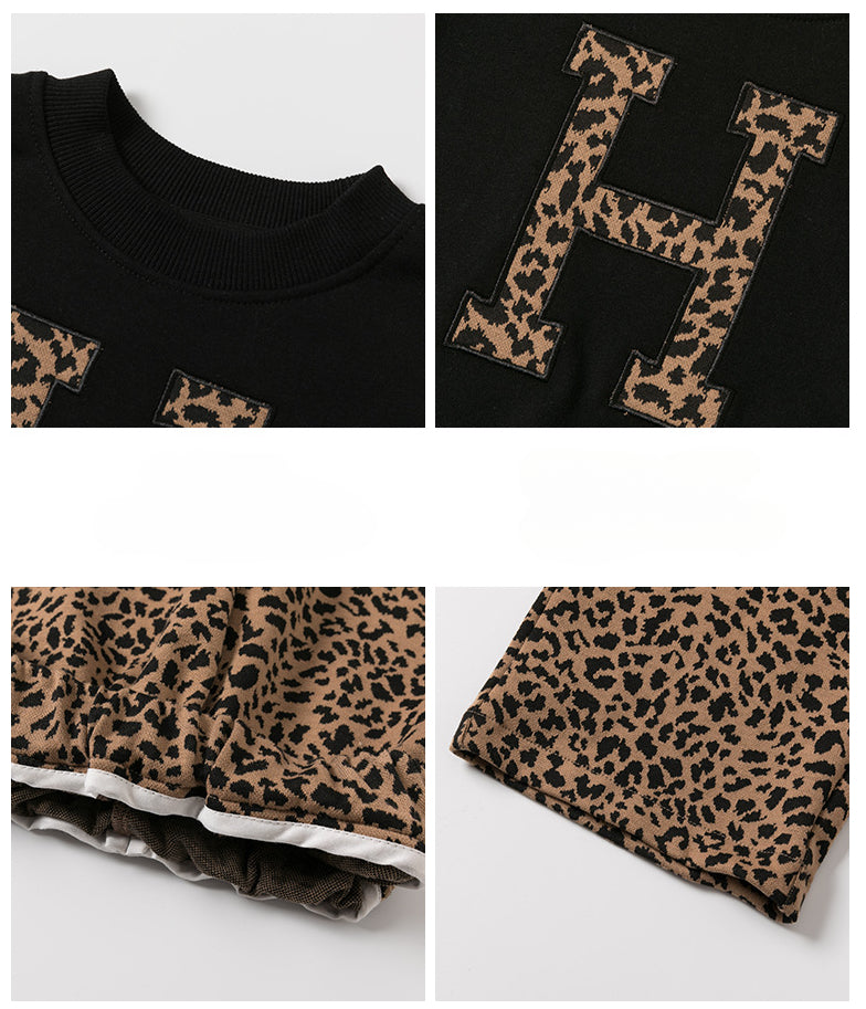 Set van Trui en Broek met Luipaardprint - H Meisjes, Katoen, Maat 1-7 Jaar-More For Mini