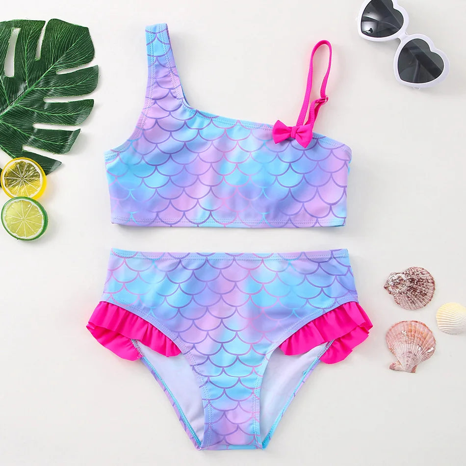 Meisjes Tankini Badpak Zeemeermin Print – Zomer Strandkleding | 3-12 jaar