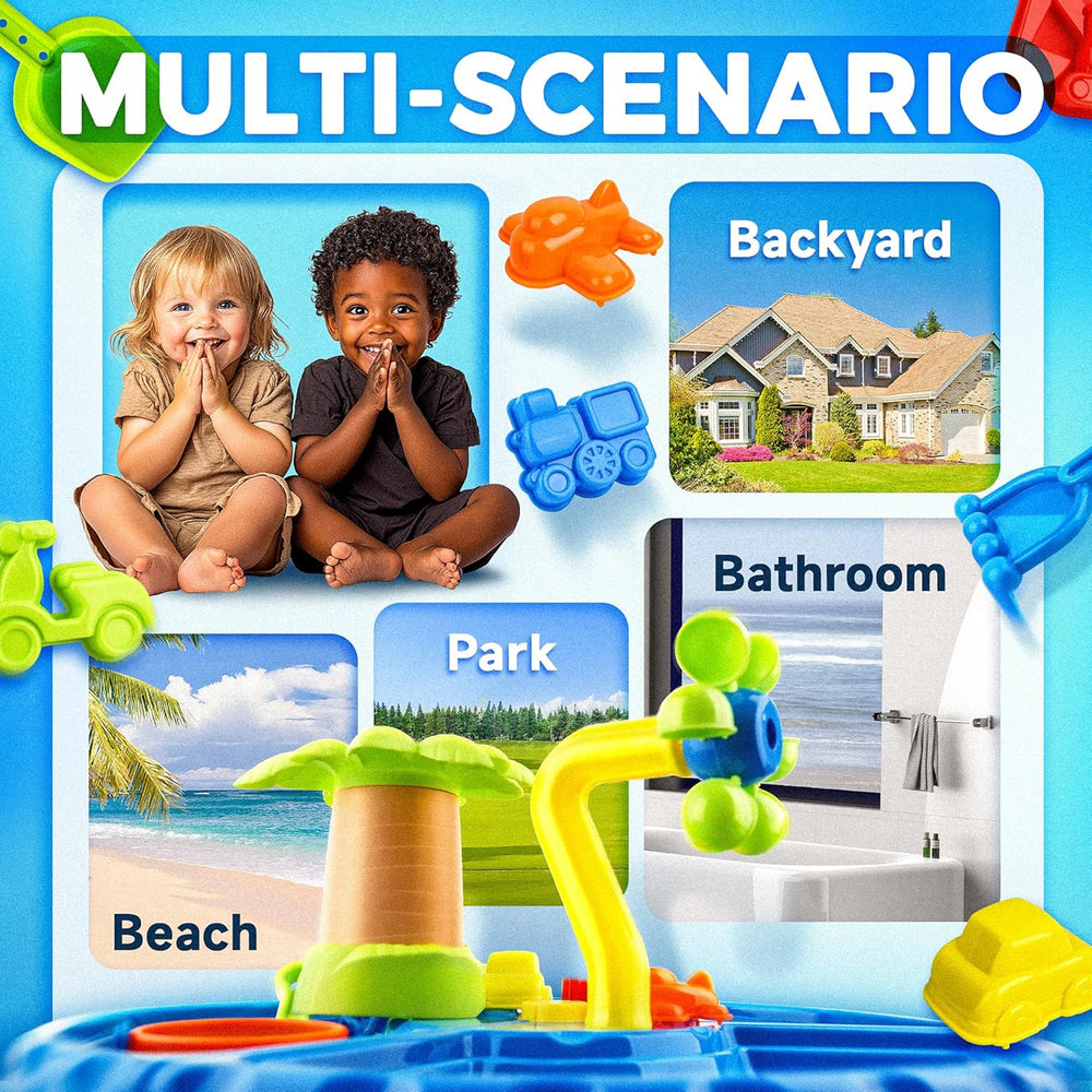 AquaPlayland 3-in-1 Zand- en Watertafel voor Kinderen | Speeltafel met Accessoires (2–6 Jaar)