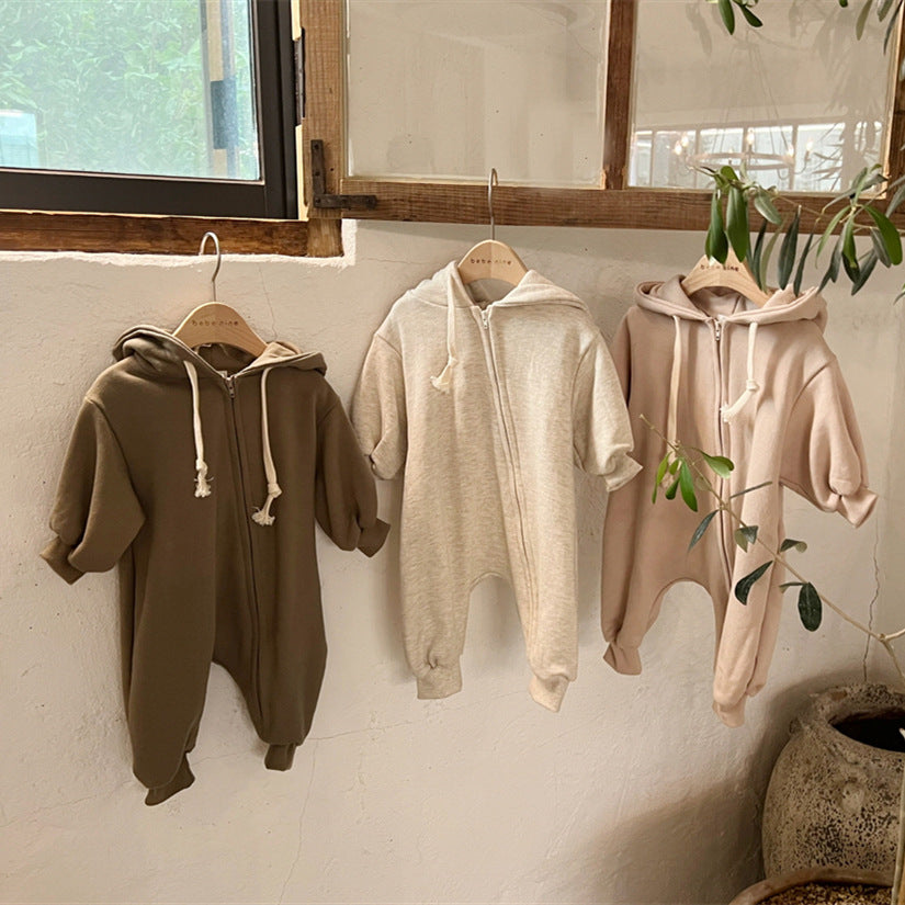 Babypakje met Capuchon – Moussy Jumpsuit van Katoenmix (0–3 Jaar) – Uniseks, Zacht & Gemakkelijk aan te Trekken