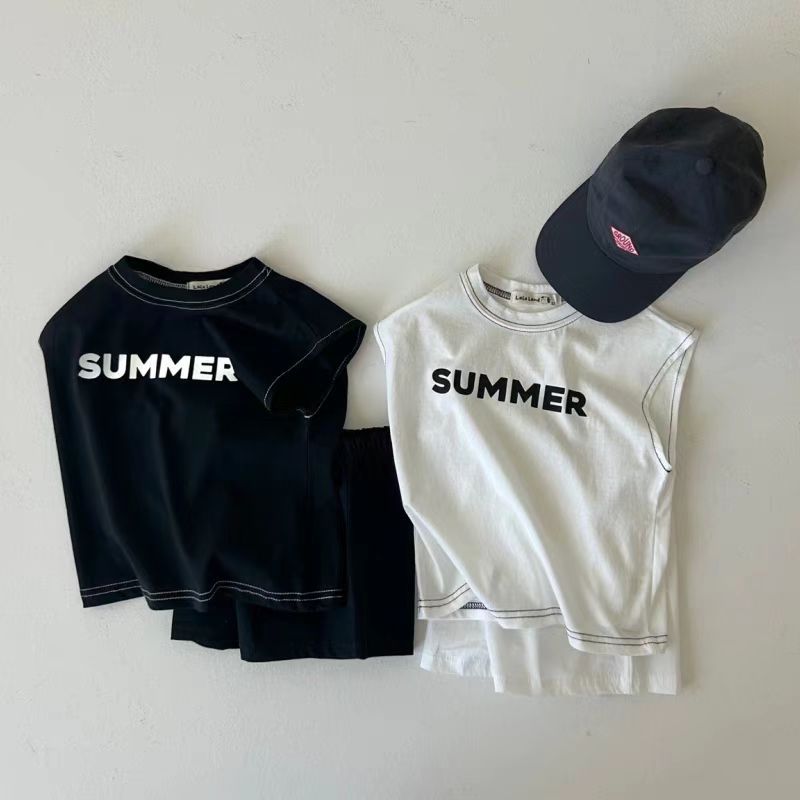 Summer Vibes Peuterset – Zachte Zomeroutfit van Katoen | Uniseks | Zwart & Wit | Maat 0–3 jaar | Little Nomad