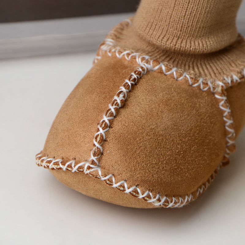 Babyslofjes – CuddleToes Unisex, Bruin/Grijs/Beige/Roze/Rood/Blauw, Suède, Maat 0-12 Maanden