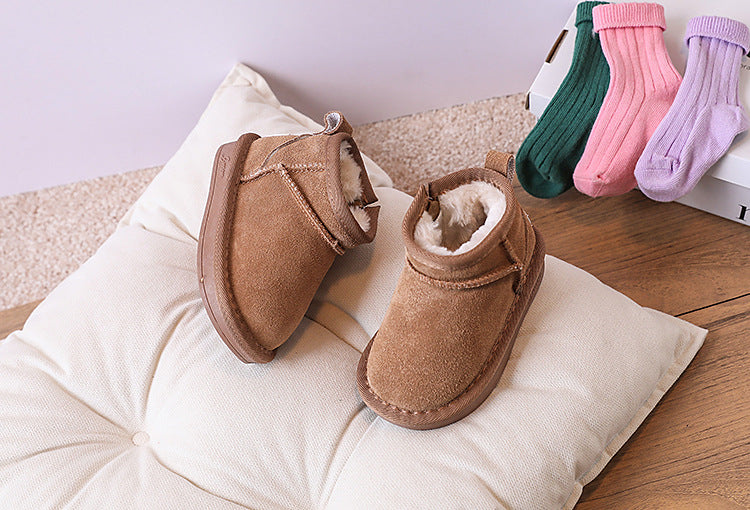 Enkellaars - Noua Unisex, Bruin/Zwart/Grijs, Suède, Maat 18-25-More For Mini