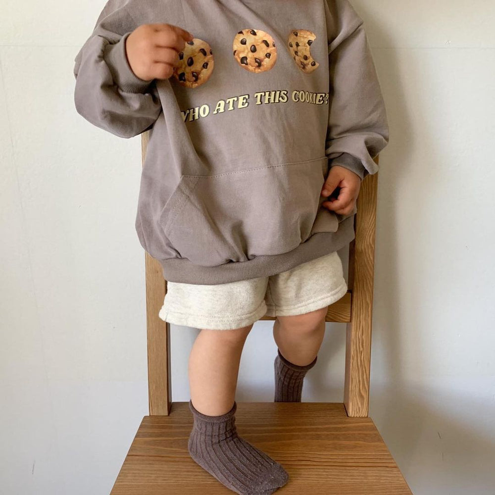 Sweater met Koekjes - Cookiecrew Jongens/Meisjes, Bruin/Grijs, Katoen, Maat 0-5 Jaar
