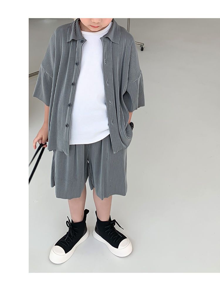 Nuvin Breeze Zomerset Kind – 2-delig Oversized Overhemd + Short – Uniseks – Ademend – 0-9 Jaar