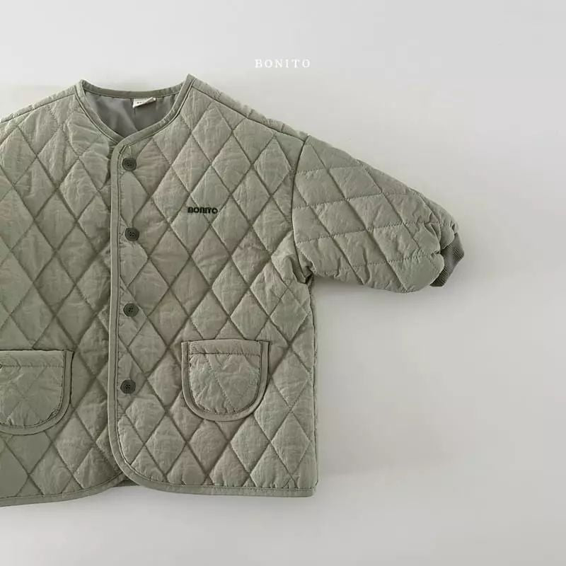Gewatteerde Jas - Bonito Unisex, Beige/Zwart/Groen, Katoen, Maat 0-4 Jaar