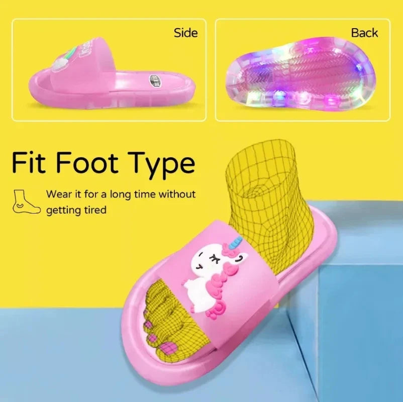 Eenhoorn Slippers met LED Licht voor Kinderen – Speels & Kleurrijk