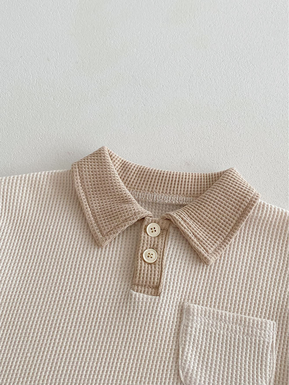 Luca Polo Babyset – Zomerse Ribstof Outfit met Polokraag – Uniseks | Maat 0–3 jaar | Maison Minimi