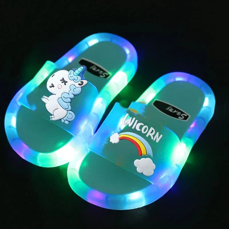 Eenhoorn Slippers met LED Licht voor Kinderen – Speels & Kleurrijk