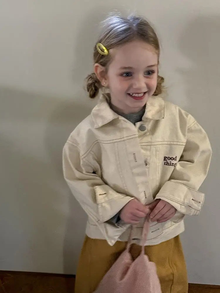 LUNÉ Kinderjas met borduring | Unisex Jas van Katoen (1–9 Jaar)