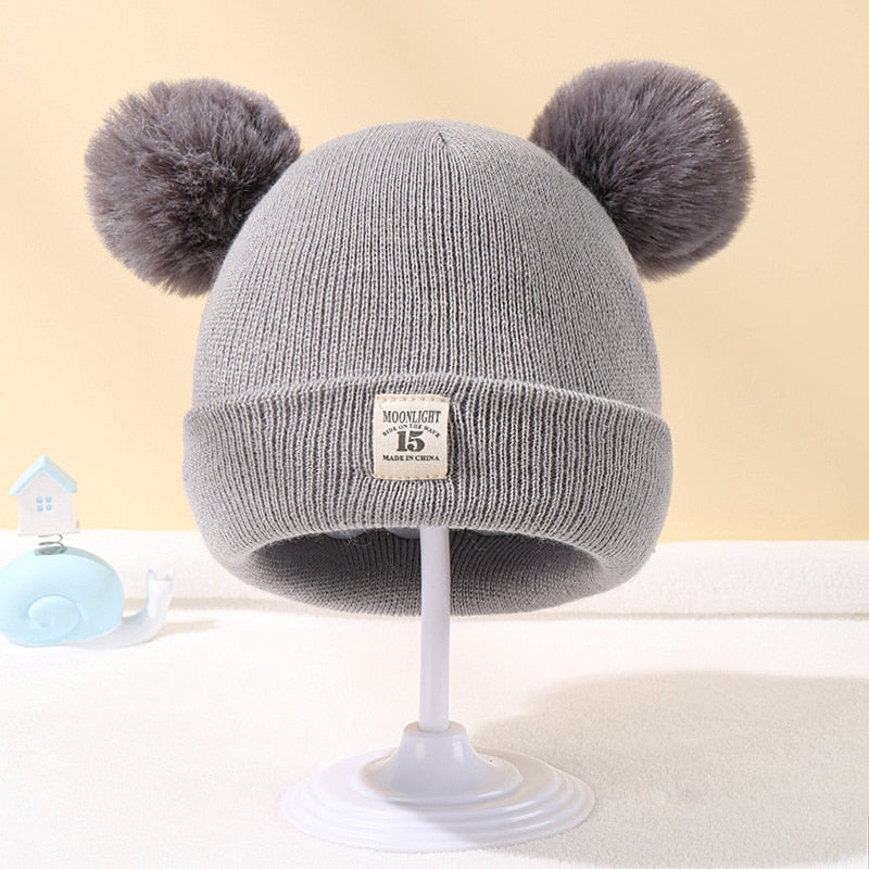 FrostLoom Warme Baby Muts met Pom – Zachte Wintermuts voor Kinderen van 0–3 Jaar