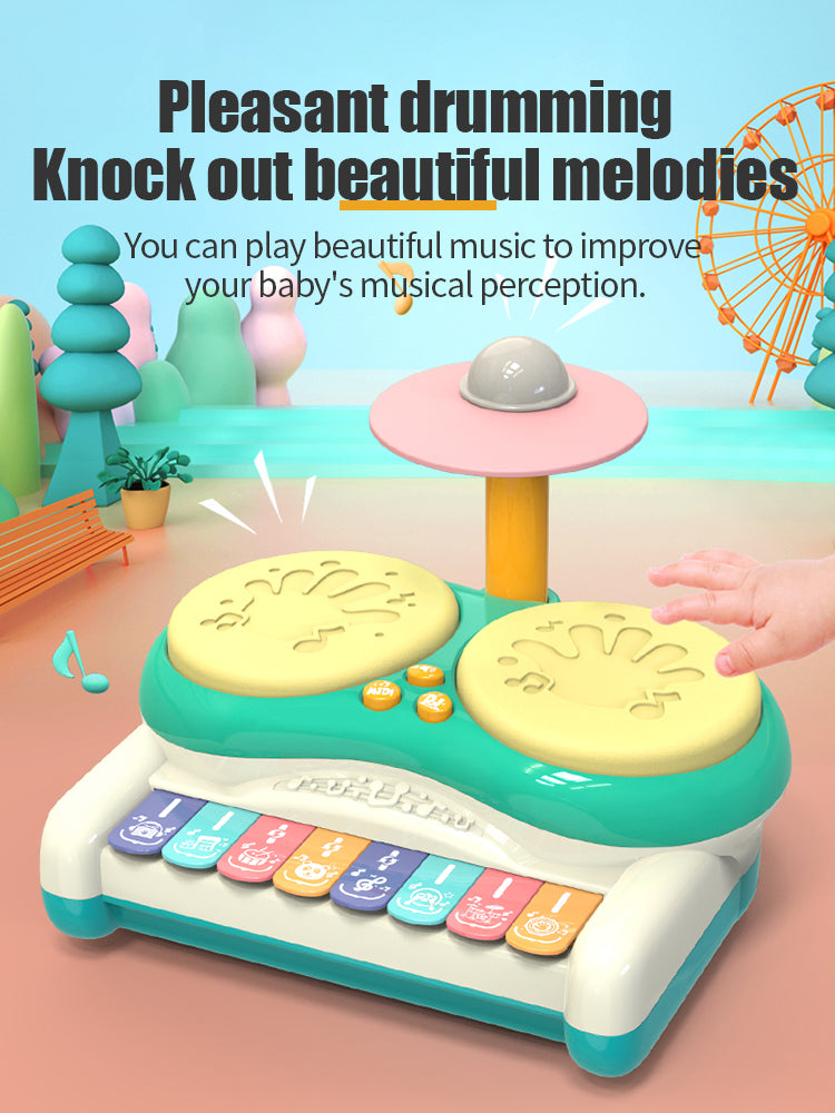 Kindertrommelset met Licht & Geluid – Educatief Muziekspeelgoed voor Baby Peuter Kleuter 1-5 Jaar