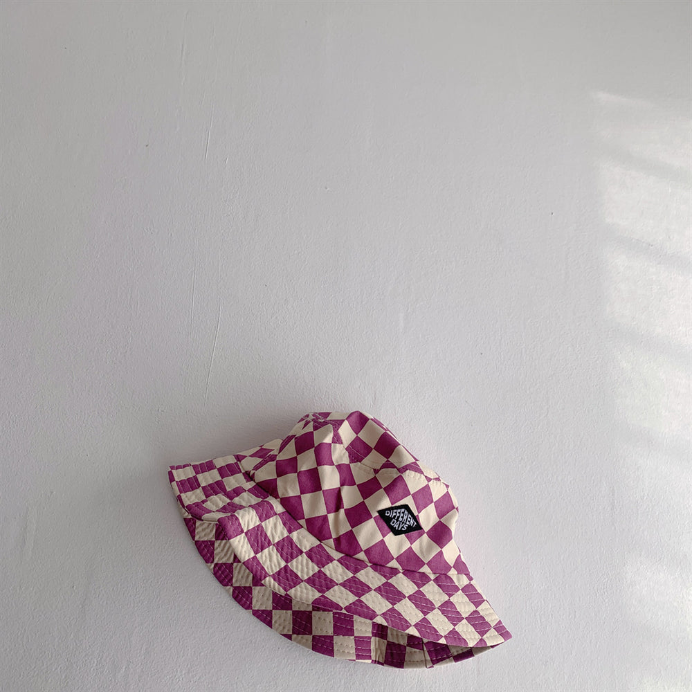 BrightBlox Kinder Bucket Hat 2–6 Jaar – Zonnehoed Katoen | Geruit | Ademend & Opvouwbaar