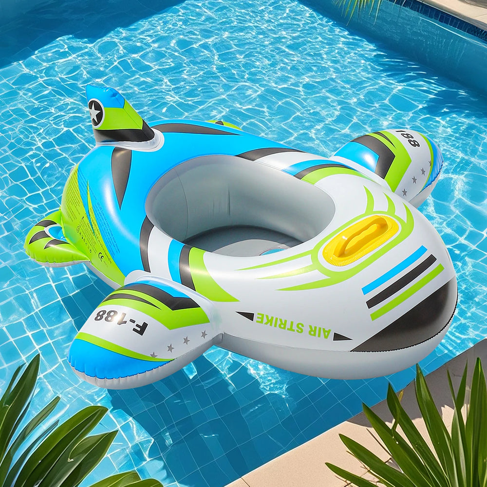 Vliegtuig Zwemband Kinderen – Opblaasbare Pool Float met Handgrepen