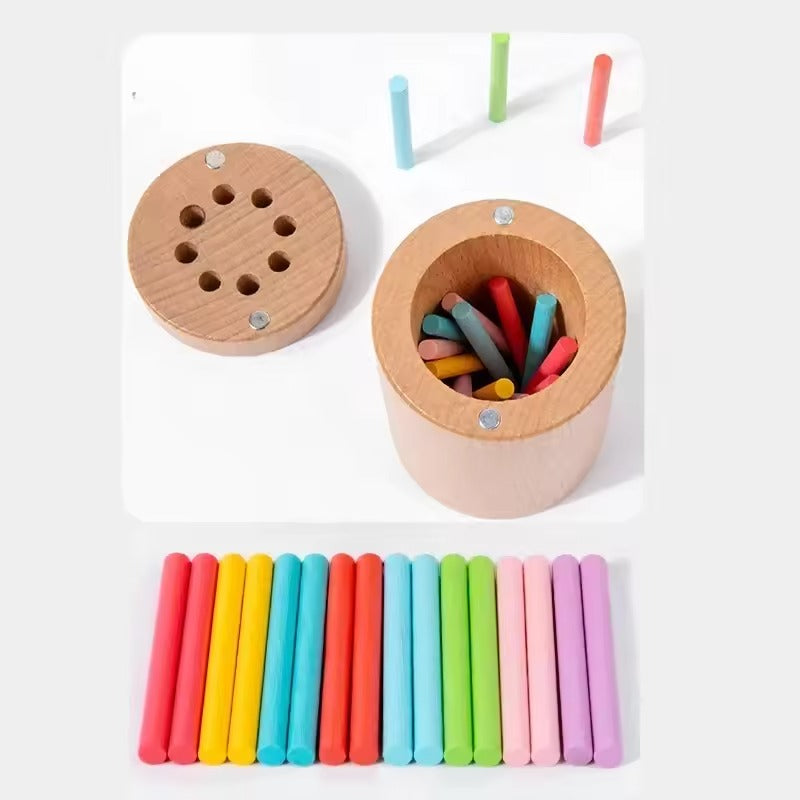 Montessori Houten Stokkentoren – Educatief Behendigheidsspel voor Kinderen vanaf 3 Jaar