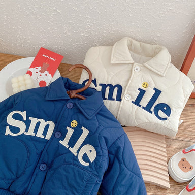 Jas - Smile Unisex, Blauw/Beige, Polyester, Maat 0-6 Jaar-More For Mini