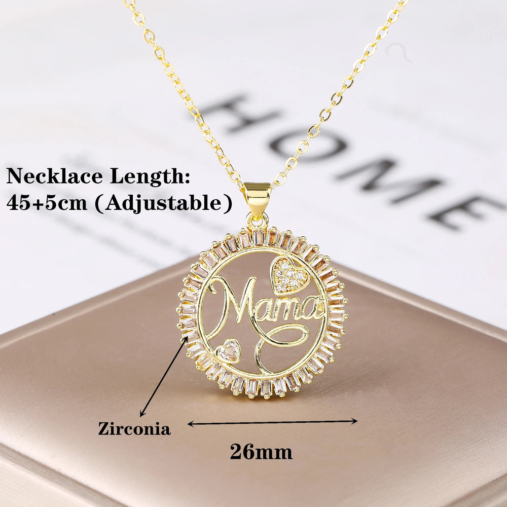 Mama Ketting Goud – Moederdag Hanger met Zirkonia Cadeau voor Moeder