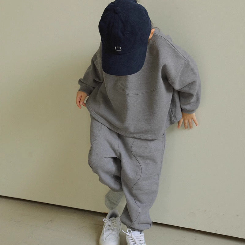 Joggingpak - UrbanComfy Unisex, Grijs/Beige, Katoen, Maat 0-6 Jaar
