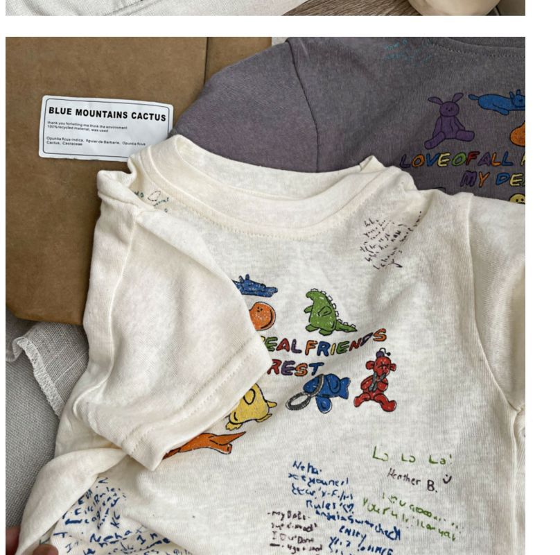 T-shirt - BestieVibes Unisex, Wit/Grijs, Katoen, Maat 0-6 Jaar