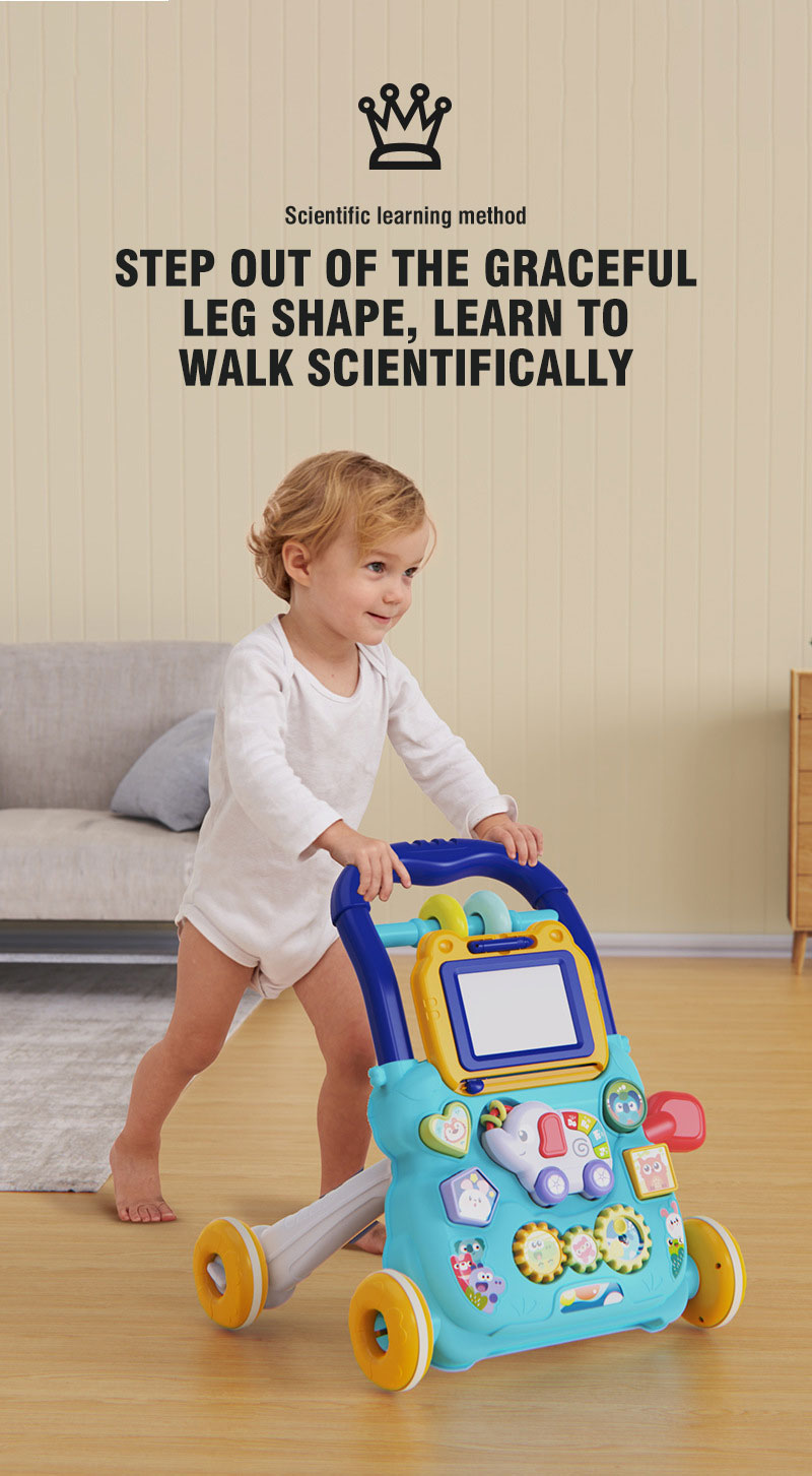 Baby Loopwagen met Activiteitenpaneel & Tekentablet – Educatief Speelgoed 9+ Maanden