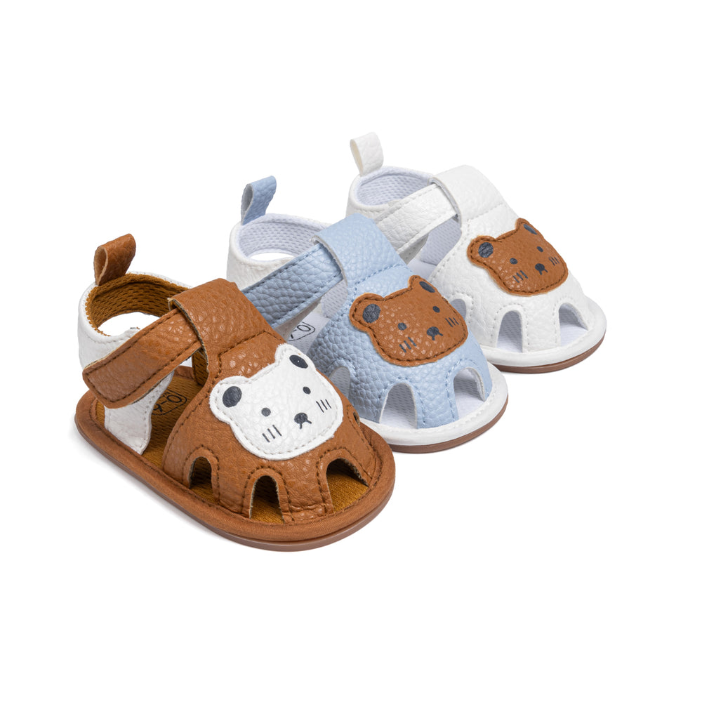 Sandaal met Klittenband - BearSteps Meisjes, Blauw/Bruin/Wit, Maat 0-2 Jaar