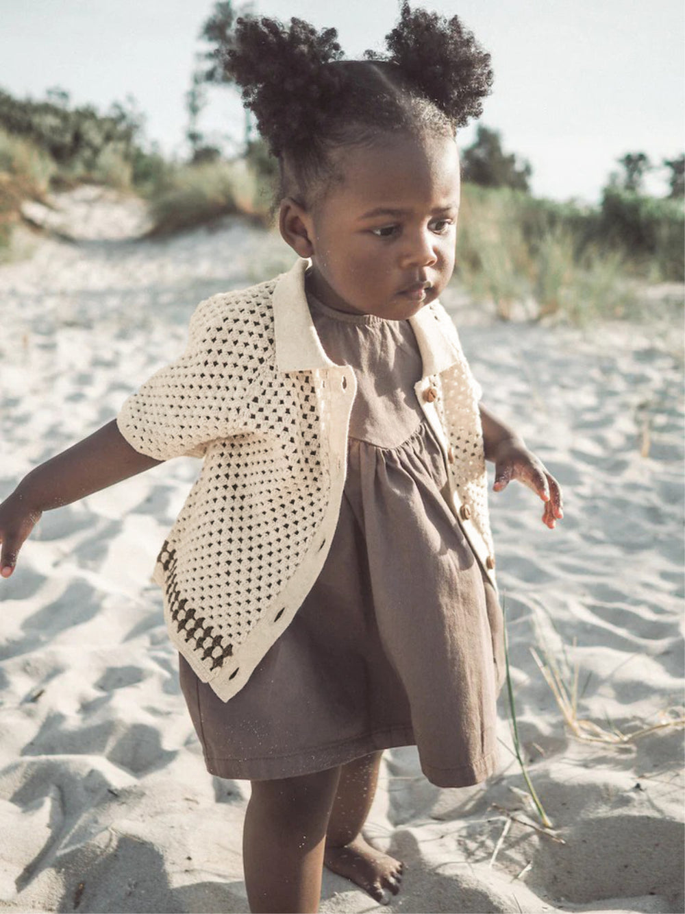 Milo Crochet Babyset – Gehaakt Zomersetje met Kraag & Houten Knopen | Maat 0–2 Jaar