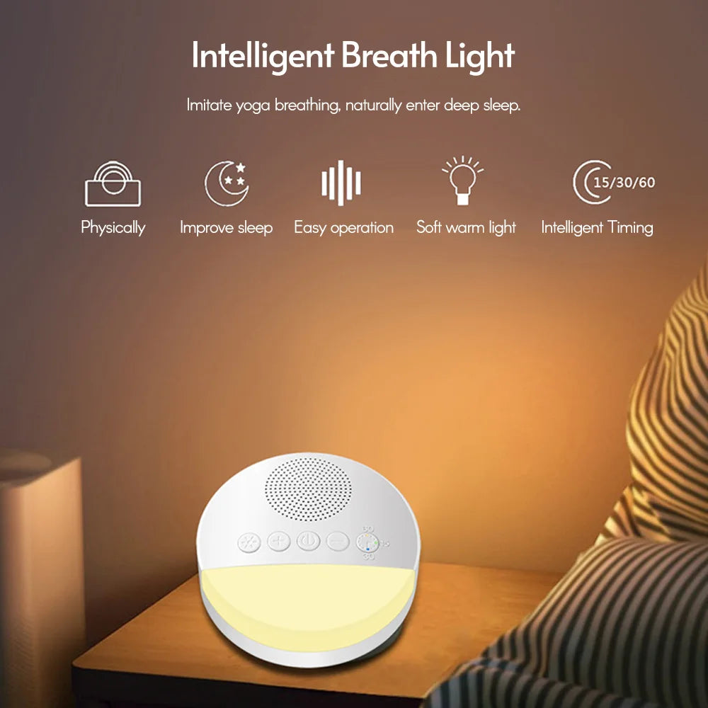 Baby White Noise Machine – USB Slaapmachine met Nachtlampje & Timer