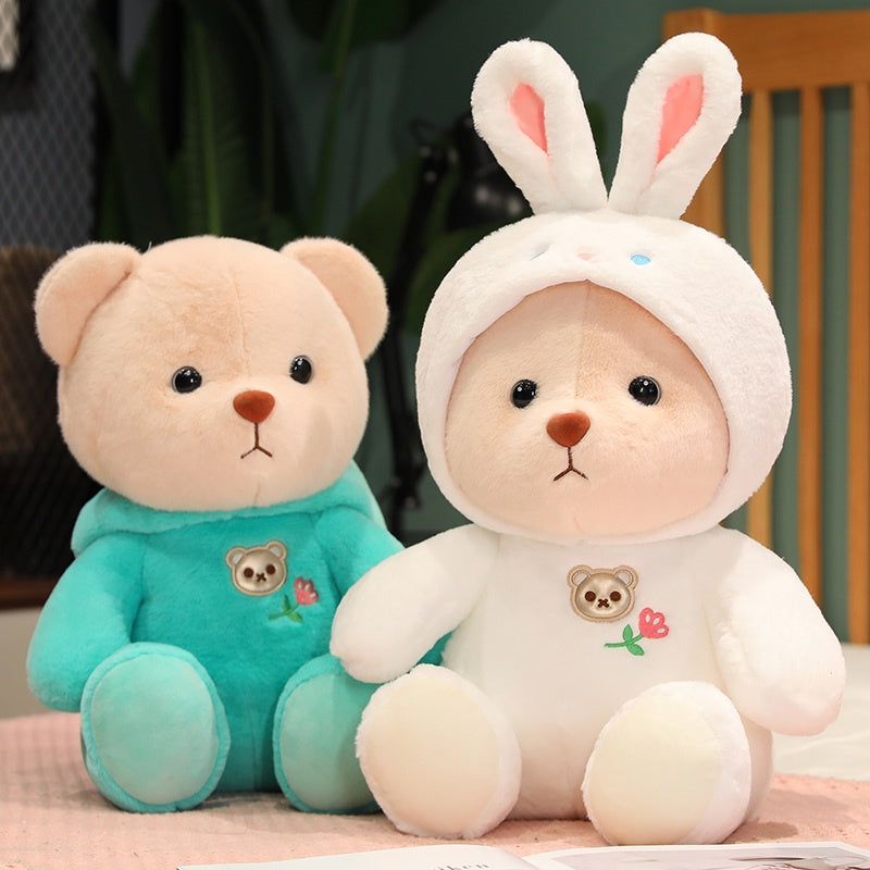 Pluche knuffelbeer 2-in-1 met afneembaar hoedje – zachte vulling, handwasbaar | teddybeer