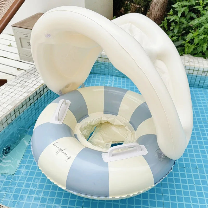 Baby Zwemring met Zonnedak – Opblaasbare Float | Tot 25kg