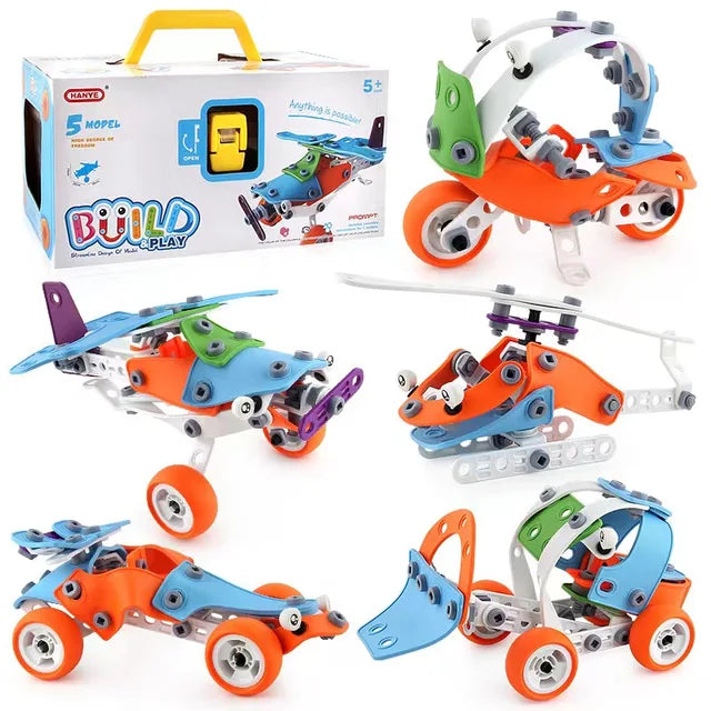 Creatieve Educatieve Bouwset - Build & Play voor Kinderen, 5-in-1 Modellen, STEM Speelgoed, +5 Jaar-More For Mini