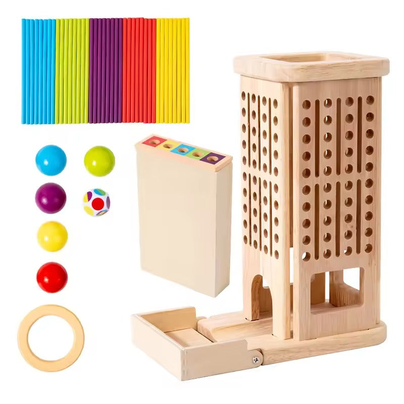 Montessori Houten Stokkentoren – Educatief Behendigheidsspel voor Kinderen vanaf 3 Jaar