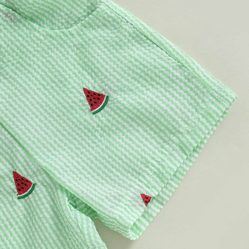 Watermeloen Zomerset Baby & Peuter | Unisex T-shirt & Korte Broek | Fruitprint Outfit 6mnd–4jr | Katoen & Polyester