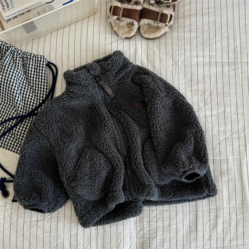 Teddy Fleece Vest - FluffyNest Meisjes, Beige/Groen/Grijs/Bruin, Katoen, Maat 0-6 Jaar-More For Mini