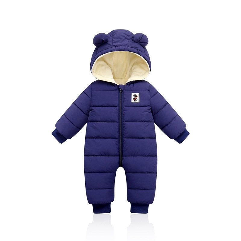 LittleSnow Baby Skipak – Warm & Comfortabel Winterpakje voor 0-12 Maanden Met Fleece Voering en Schattige Muts