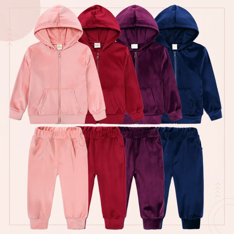 CozyTrail Kids Velvet Tracksuit – Warm & Comfortable Training Set for Children