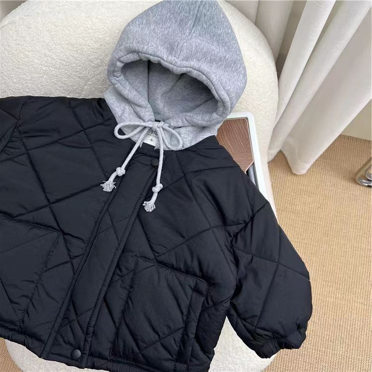 Gewatteerde Hoodie Jas - CozyShield Unisex, Blauw/Groen, Katoen, 0-6 Jaar