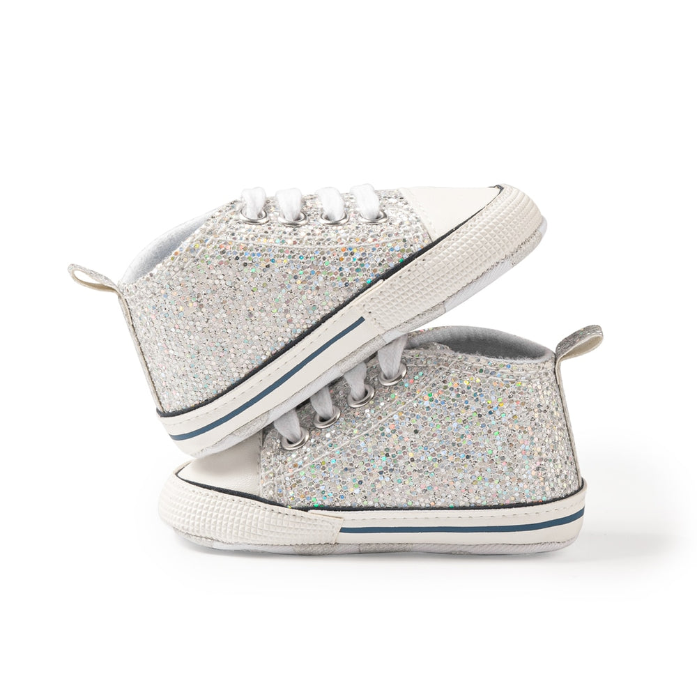 Lunari Glitz Baby Sneaker – Glitter Babyschoenen Meisje – Antislip – Eerste Stap Schoentjes - 0-1,5 Jaar