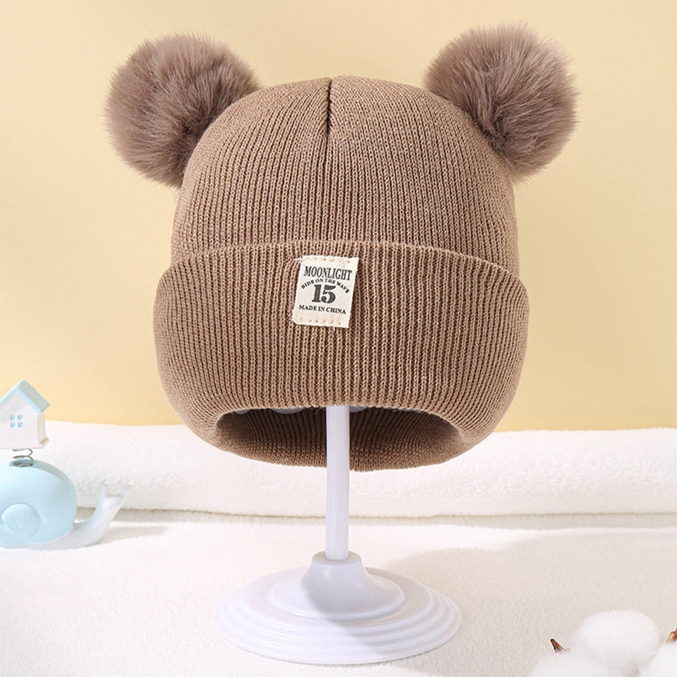 FrostLoom Warme Baby Muts met Pom – Zachte Wintermuts voor Kinderen van 0–3 Jaar