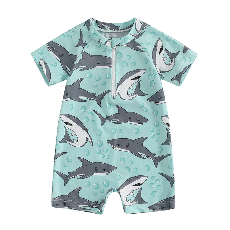 SharkSplash Zwemromper Jongens | Sneldrogend & UV-Bescherming | Haaienprint | 0-3 Jaar | Meerdere Kleuren
