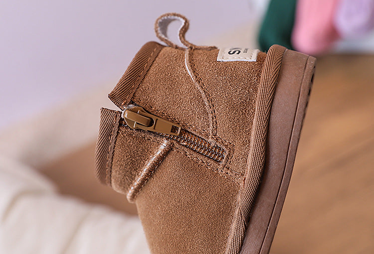Enkellaars - Noua Unisex, Bruin/Zwart/Grijs, Suède, Maat 18-25-More For Mini