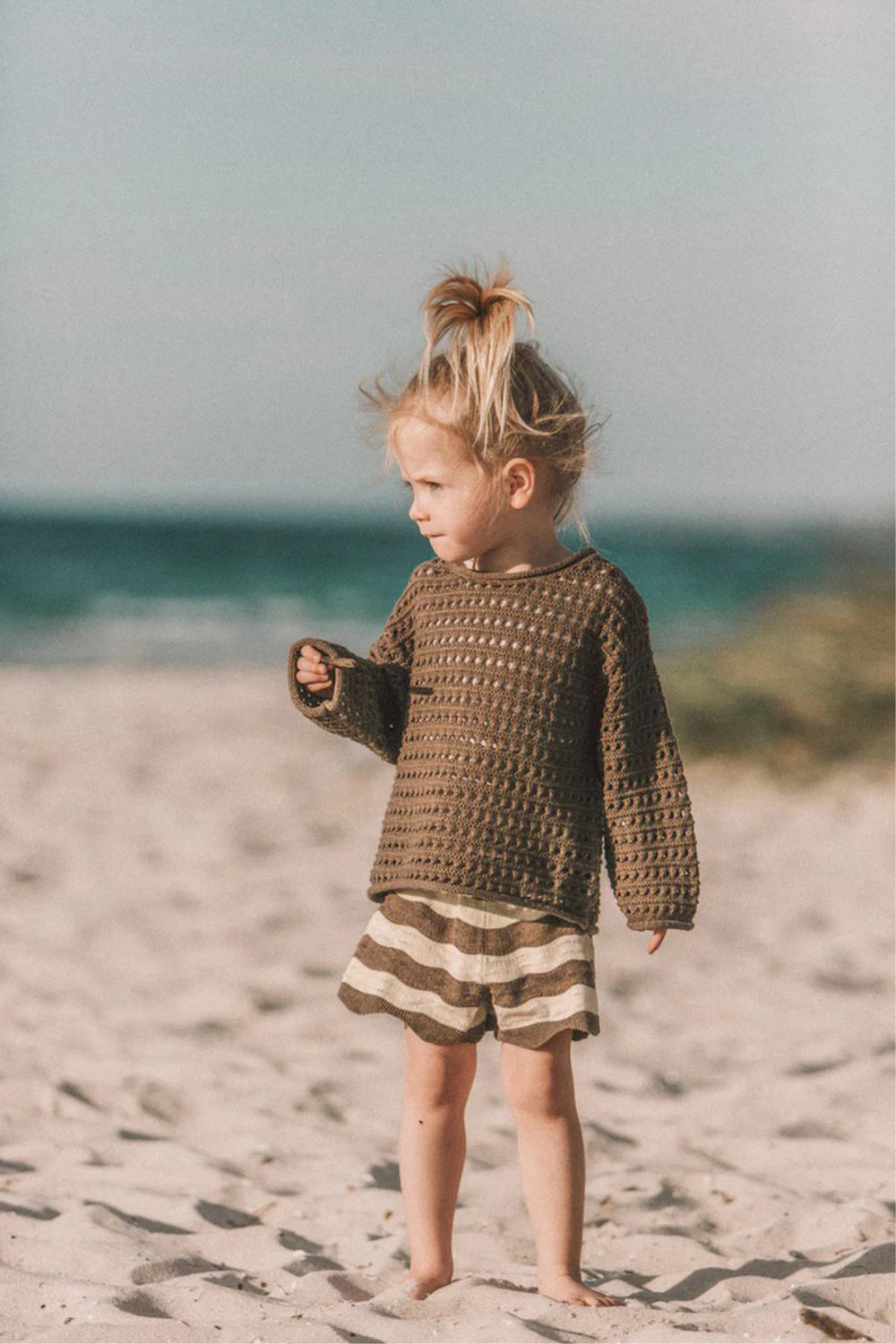 Terra Mini Coco Wave Baby Zomersetje – Top + Short – Natuurlijke Kleuren – Gebreide Katoenmix – 0-2 Jaar – Uniseks Zomeroutfit