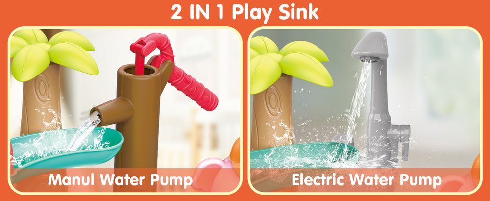 AquaFun PlayPark Waterspeeltafel – Educatief Waterspeelgoed met Fontein, Glijbaan & Dieren | Voor Binnen & Buiten | Leeftijd 2–6 Jaar