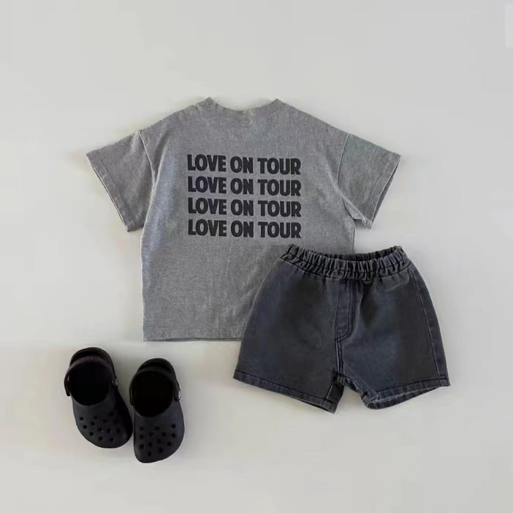 Korte Broek – DenimPlay Unisex, Zwart/Blauw/Lichtblauw, Katoen, Maat 0-3 Jaar