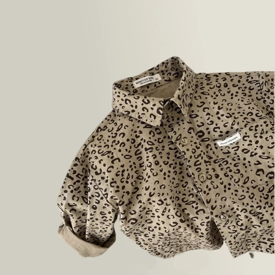 LeopardStyle Kinder Overhemd Unisex | Luipaard Print Shirt van Katoen | 2–10 Jaar | Stoer & Ademend | Casual Kinderblouse