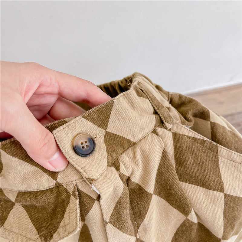 Kinderbroek Geruit Katoen – Comfortabele Broek (0–6 Jaar)